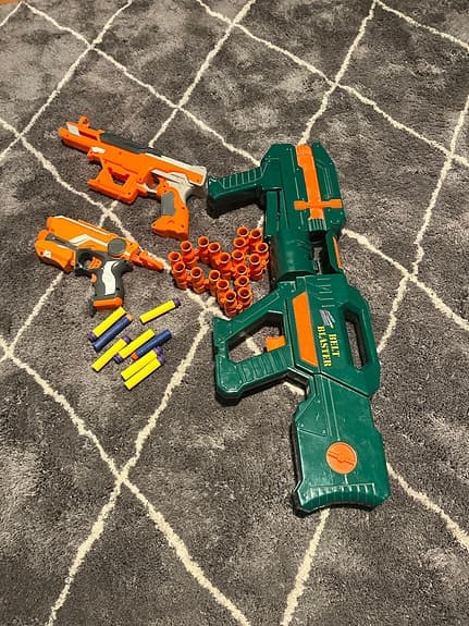 Nerf leksaksvapen set med pilar grön orange