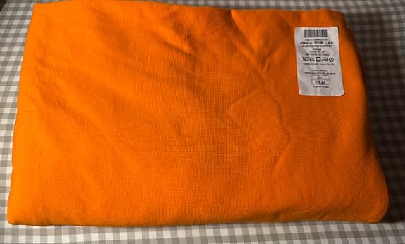 Stretchjersey muddväv tyg orange 4 m 140 cm bomull elastan