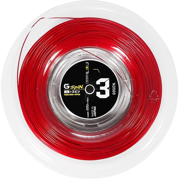 Gosen tennis sena G-Spin 3 Red 1,23 mm, rulle om 220 m, Röd