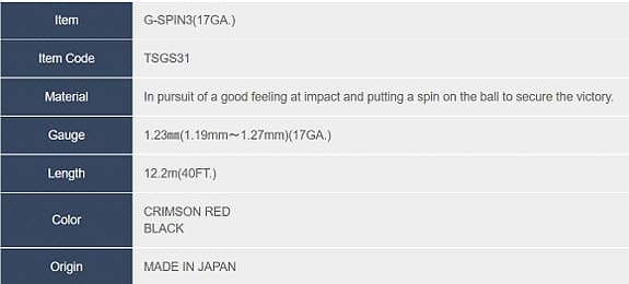 Gosen tennis sena G-Spin 3 Red 1,23 mm, rulle om 220 m, Röd