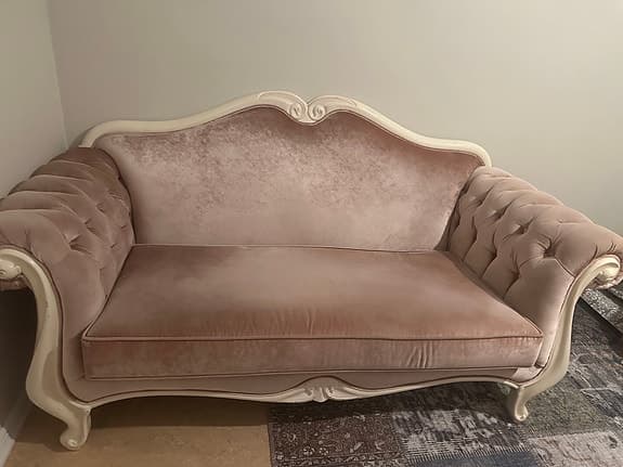 Schesterfield soffa i rosa