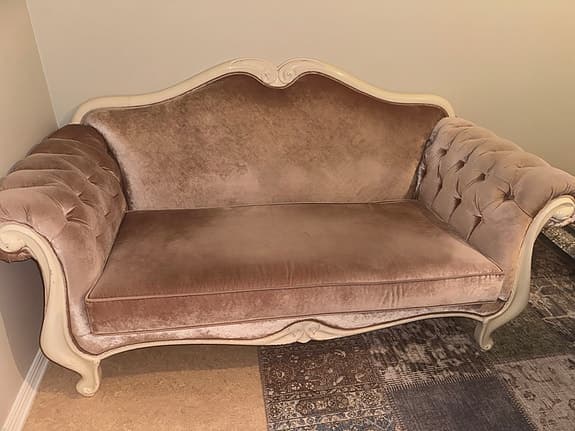 Schesterfield soffa i rosa