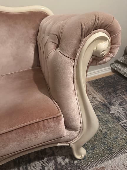 Schesterfield soffa i rosa