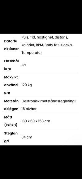 Epsilon crosstrainer elektronisk motståndsreglering 16 nivåer