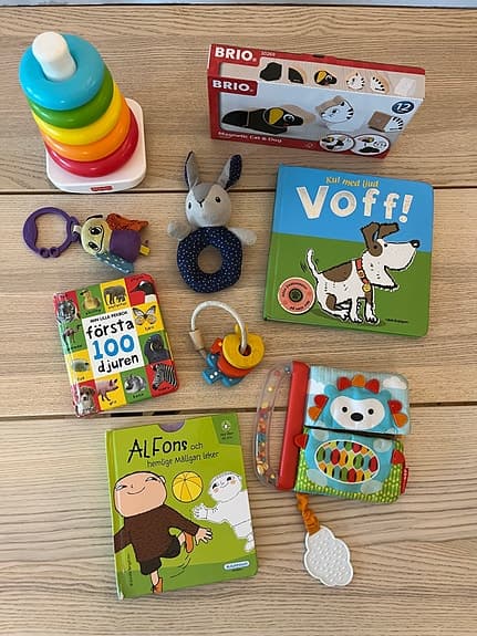 Babyleksaker, bla helt nytt Brio set