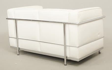 Soffa 2-sitsig vitt skinn