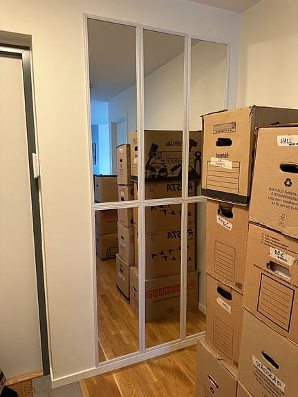 6st speglar 110x34 cm, vit ram