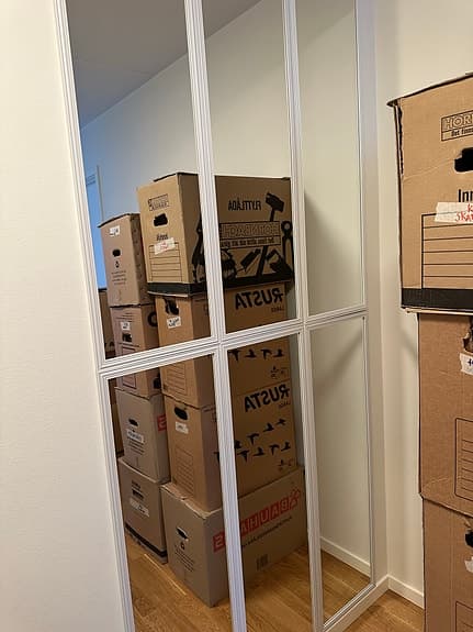 6st speglar 110x34 cm, vit ram