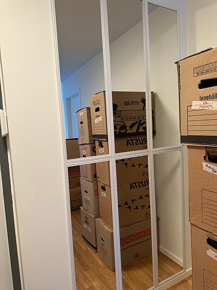 6st speglar 110x34 cm, vit ram