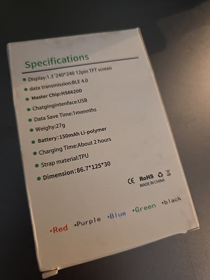 Smart Bracelet aktivitetsarmband 1,3" svart TPU