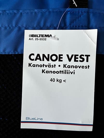 Biltema Canoe Vest kanotväst 40 kg blå