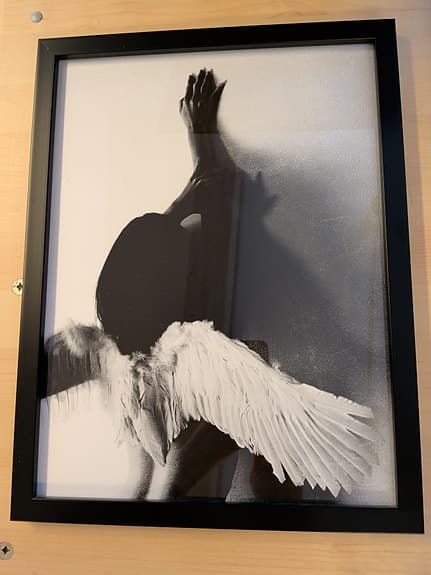 Tavla - ängel - svart ram