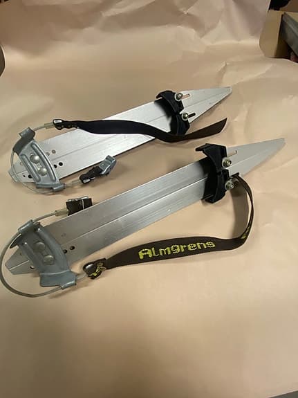 Almgrens långfärdsskridskor aluminium justerades storlek