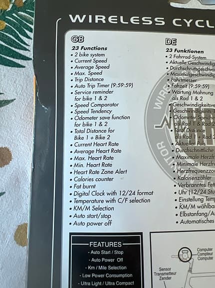 Trådlös Cykeldator med pulsmätare