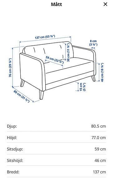 Linanäs soffa- fint skick