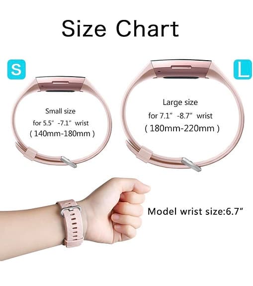 Armband till Fitbit charge 3 och 4-rosa och grå S-storlek