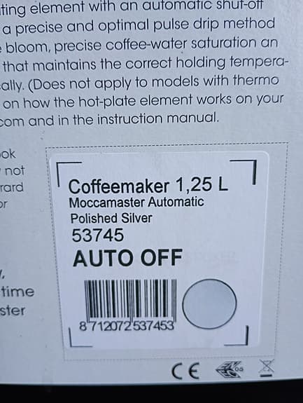 Moccamaster kaffebryggare. Ny i förpackning