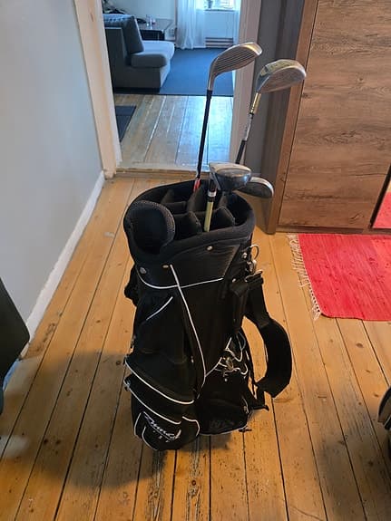 Golfset med bag svart