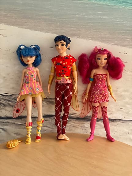 3 st Mia and me-dockor i fint skick! Simba, jag, Mo, Yuko