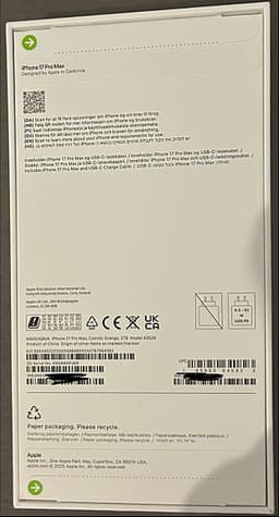 iPhone 17 Pro Max 5G smartphone 2TB Cosmic Orange