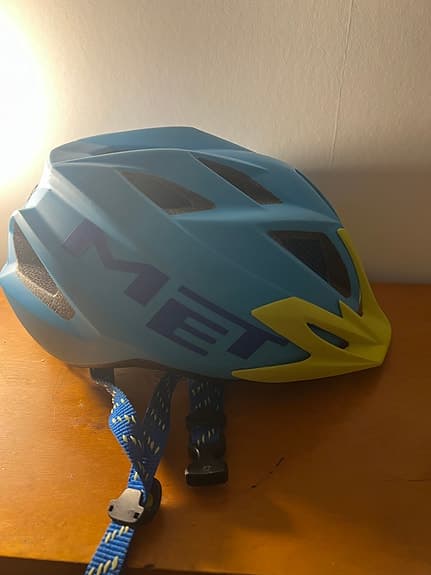 MET cykelhjälm blå gul