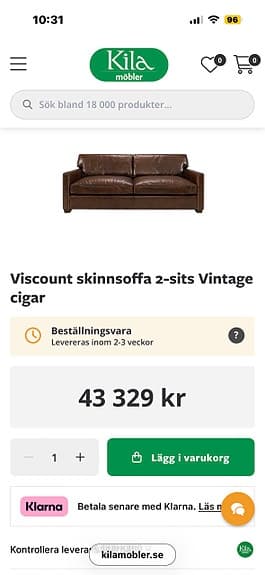 Artwood Viscount 2-sits Vintage Cigar