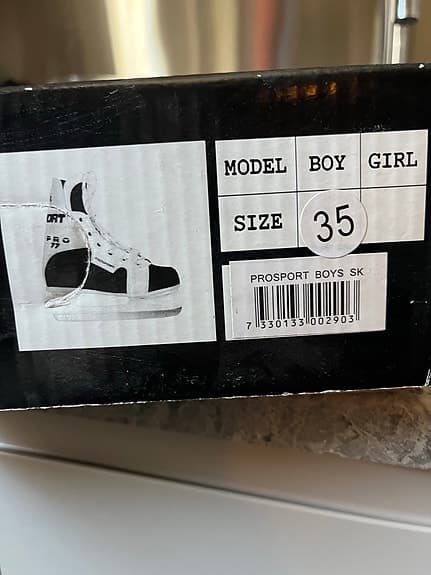 ishockeyskridskor barn storlek 35 svart/vit