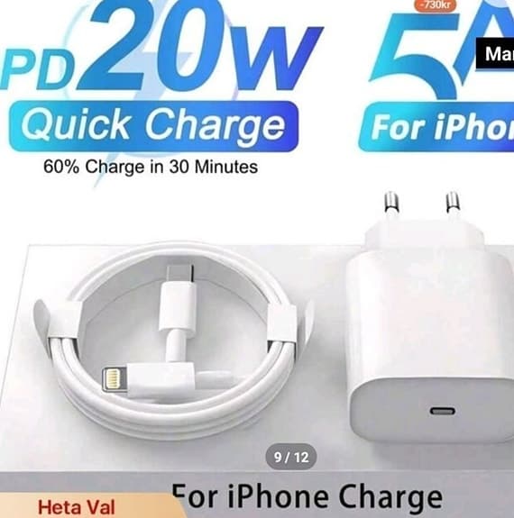 20 Watts PD Snabbladdare med lightning kontakt
