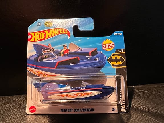 Hot Wheels 1966 Bat Boat leksaksbil blå