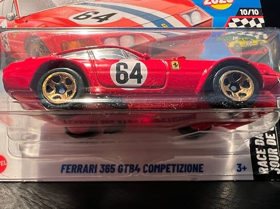 Hot Wheels Ferrari 365 GTB4 Competizione leksaksbil röd