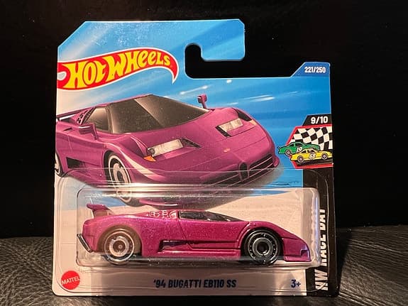 Hot Wheels ’94 Bugatti EB110 SS leksaksbil lila
