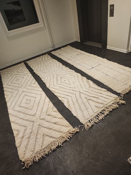 Oanvända äkta mjuka Beni Ourain ull Mattor