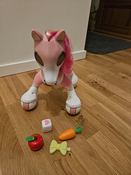 Zoomer Pony interaktiv leksakshäst rosa vit