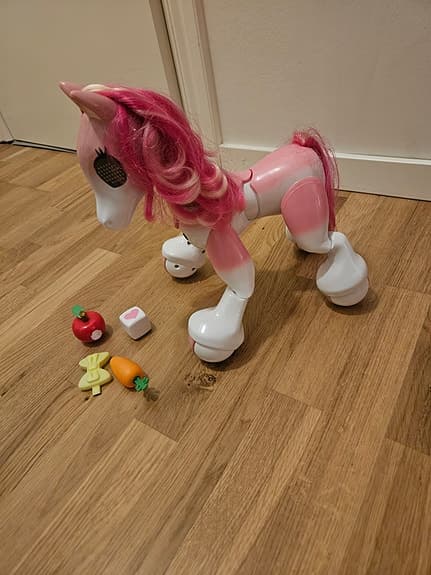 Zoomer Pony interaktiv leksakshäst rosa vit
