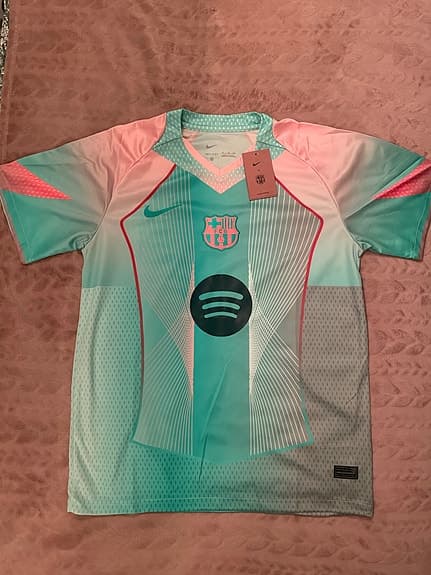 Nike FC Barcelona fotbollströja herr XL turkos/rosa