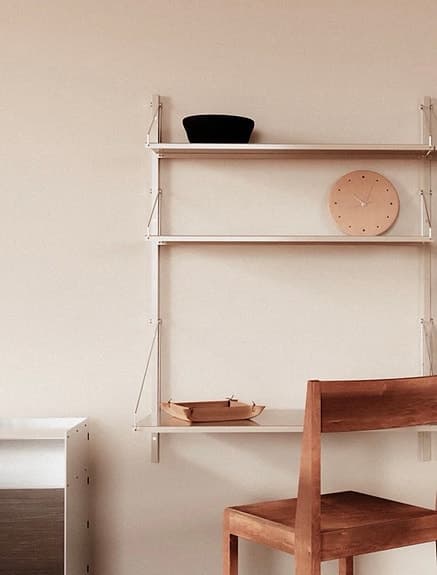 FRAMA Shelf Library Desk Section Warm White Steel