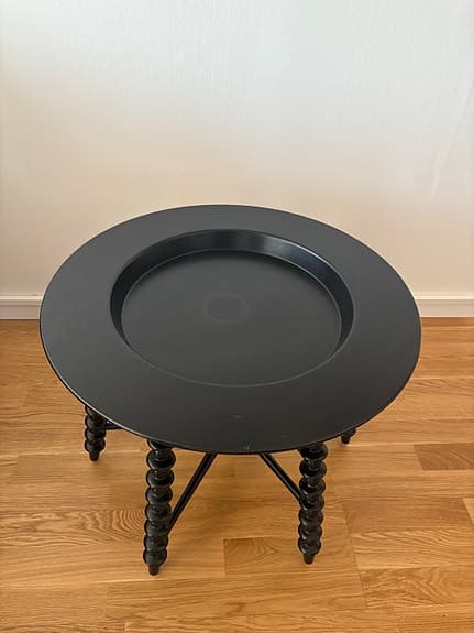 IKEA Trollsta svart brickbord med svarvade ben