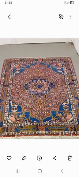 Äkta handknut persisk ullmatta hell ren som ny