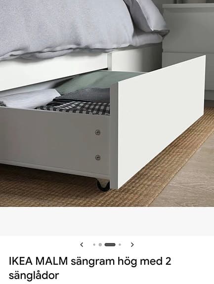 Mio säng med förvaring IKEA 90x200 vit