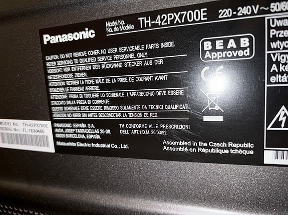 Panasonic TH-42PX700E tv 42 tum svart