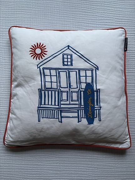 Lexington prydnadskudde vit med tryck