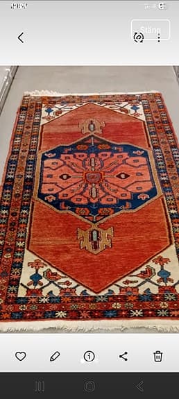 Äkta handknut persisk ullmatta