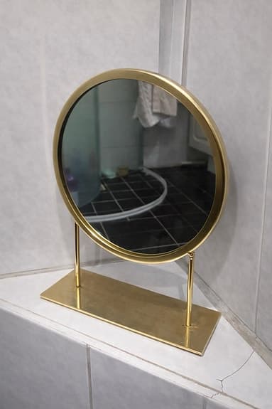 IKEA bordsspegel rund metall guld