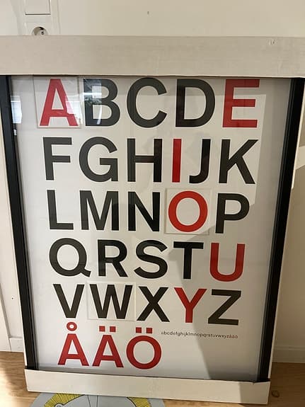 IKEA OLUNDA tavla alfabet motiv
