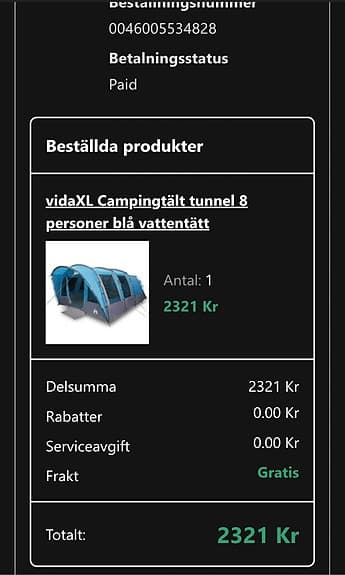 vidaXL campingtält tunnel 8 personer blå vattentätt