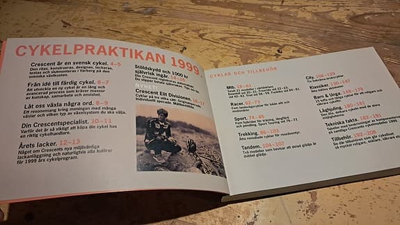 Crescent Cykelpraktikan 1999, produktkatalog