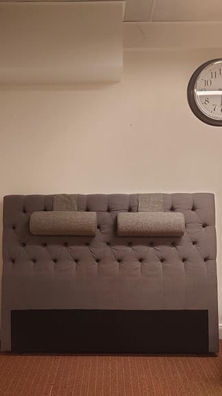 Mio sänggavel grå textil