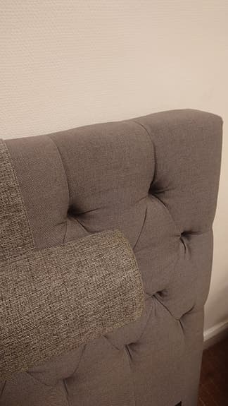 Mio sänggavel grå textil