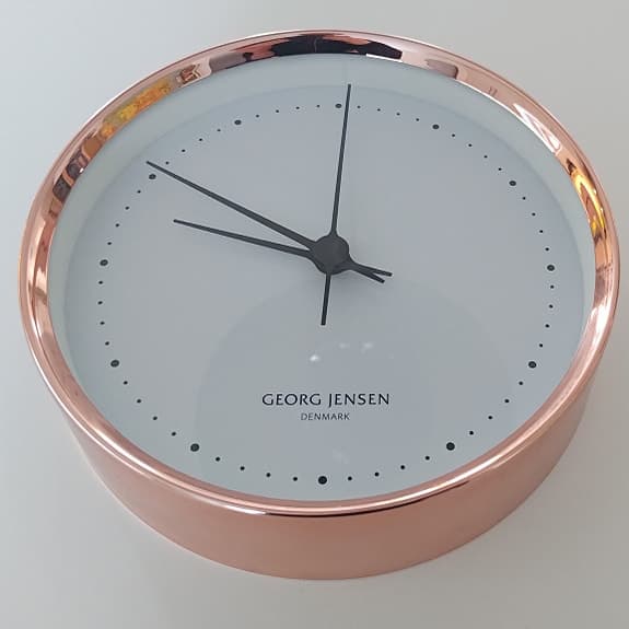 Georg Jensen Koppel väggklocka 22cm kopparplätterad