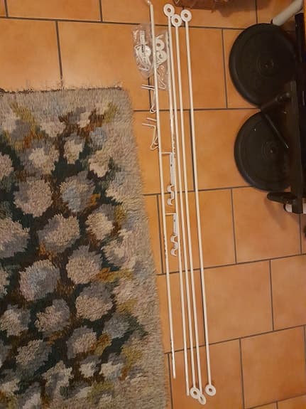 5 vita gardinstänger 140 cm